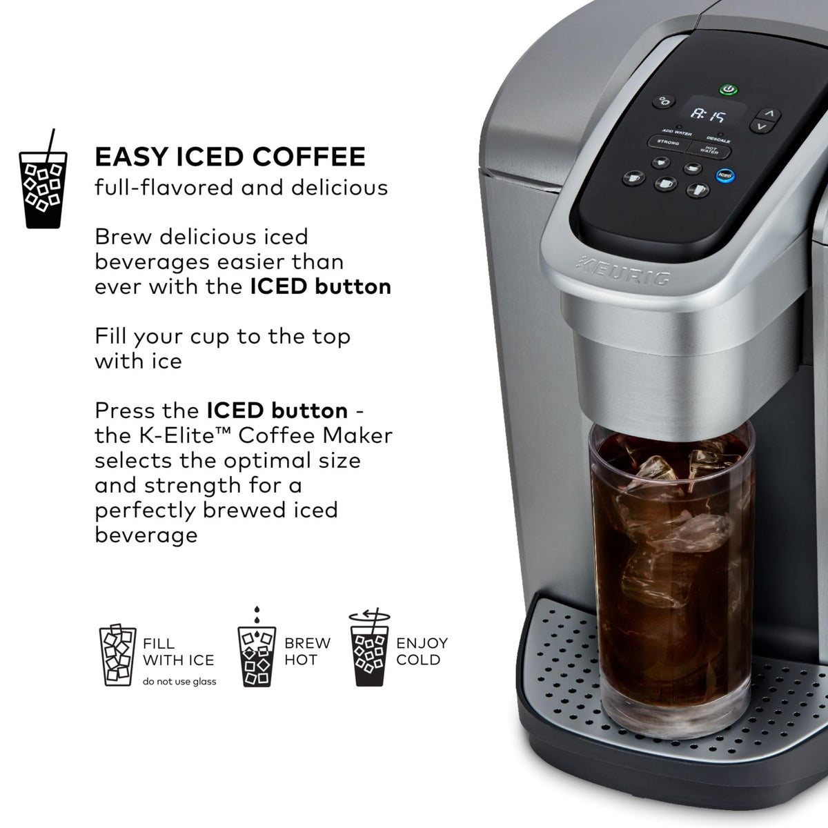 Keurig K-Elite Single Serve K-Cup Pod Coffee Maker, Brushed Slate