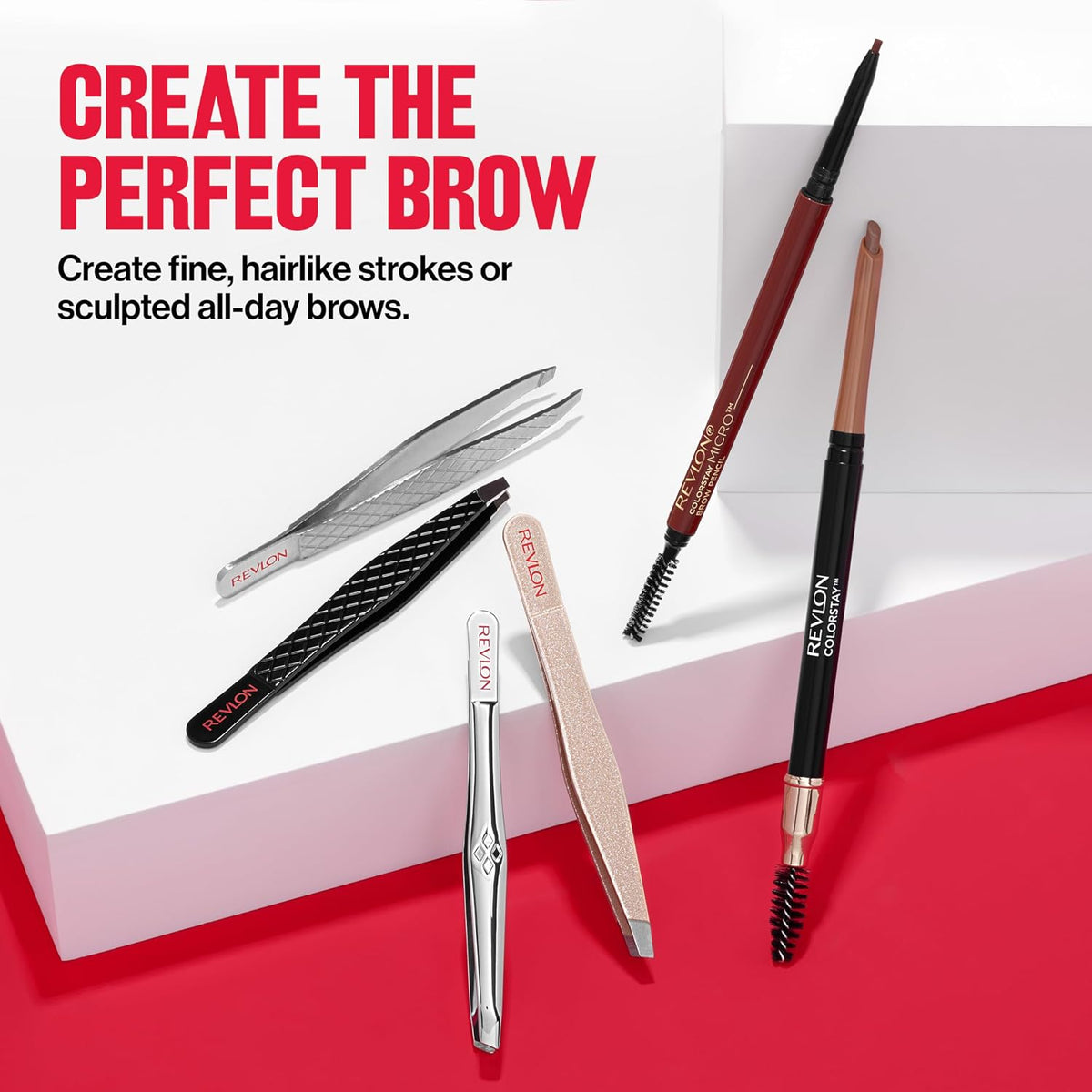 Revlon Expert Slant Tip Tweezer, Black, 1 Count