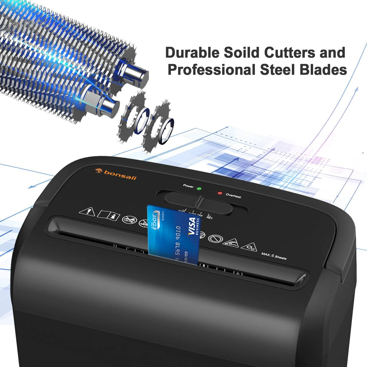 Bonsaii 6-Sheet Micro Cut Paper Shredder for Home, High Security Level P-4 Father Jim Norris notebooks