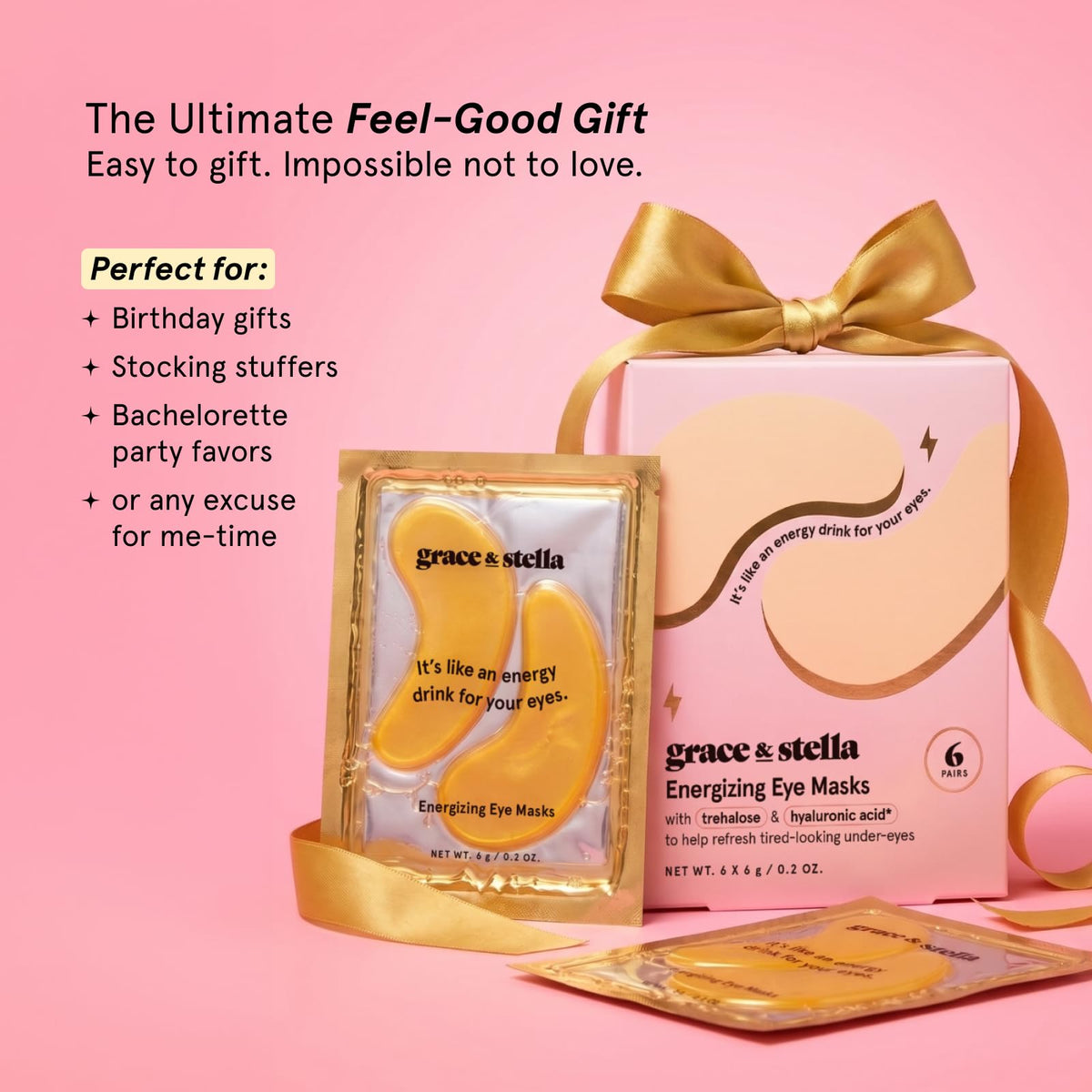 grace & stella Award Winning Eye Patches for Women (24 Pairs, Gold)
