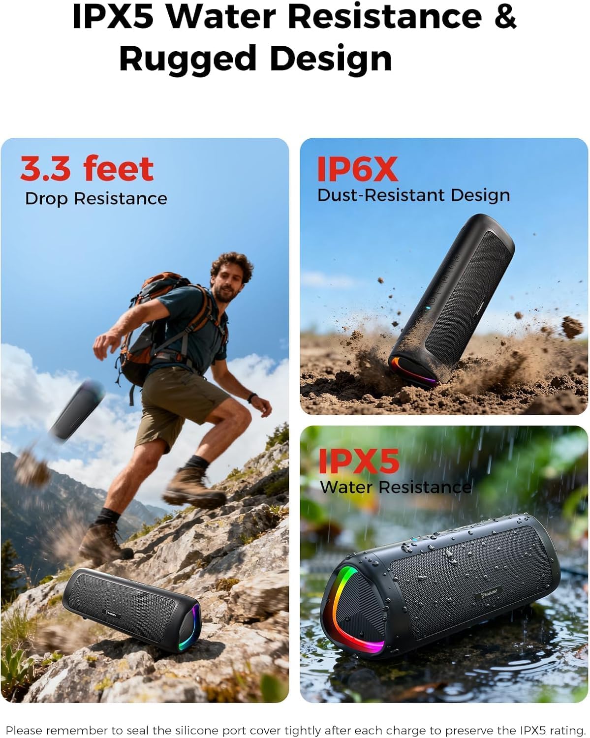 Bluetooth Speaker, 20W HD Sound, Portable Wireless, IPX5 Waterproof, Up to 24H Playtime, TWS Pairing, for Home/Party/Outdoor/Camping/Beach Essentials, Electronic Gadgets, Birthday Gift (Black) Father Jim Norris notebooks