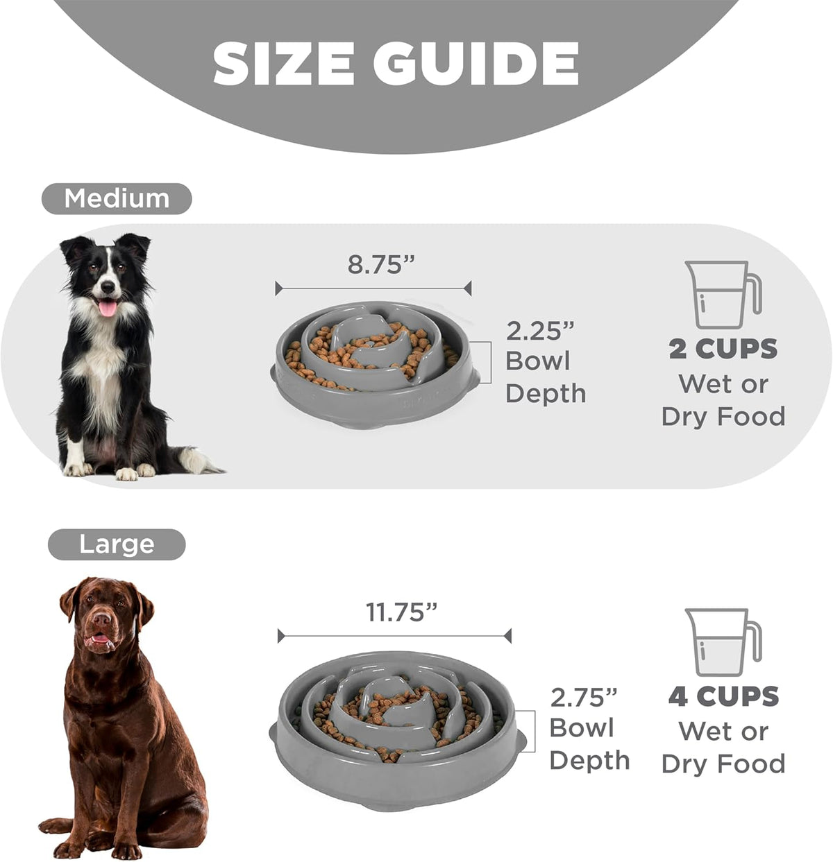Outward Hound Fun Feeder Slo Bowl Dog Slow Feeder, Notch, Blue, 8.8"