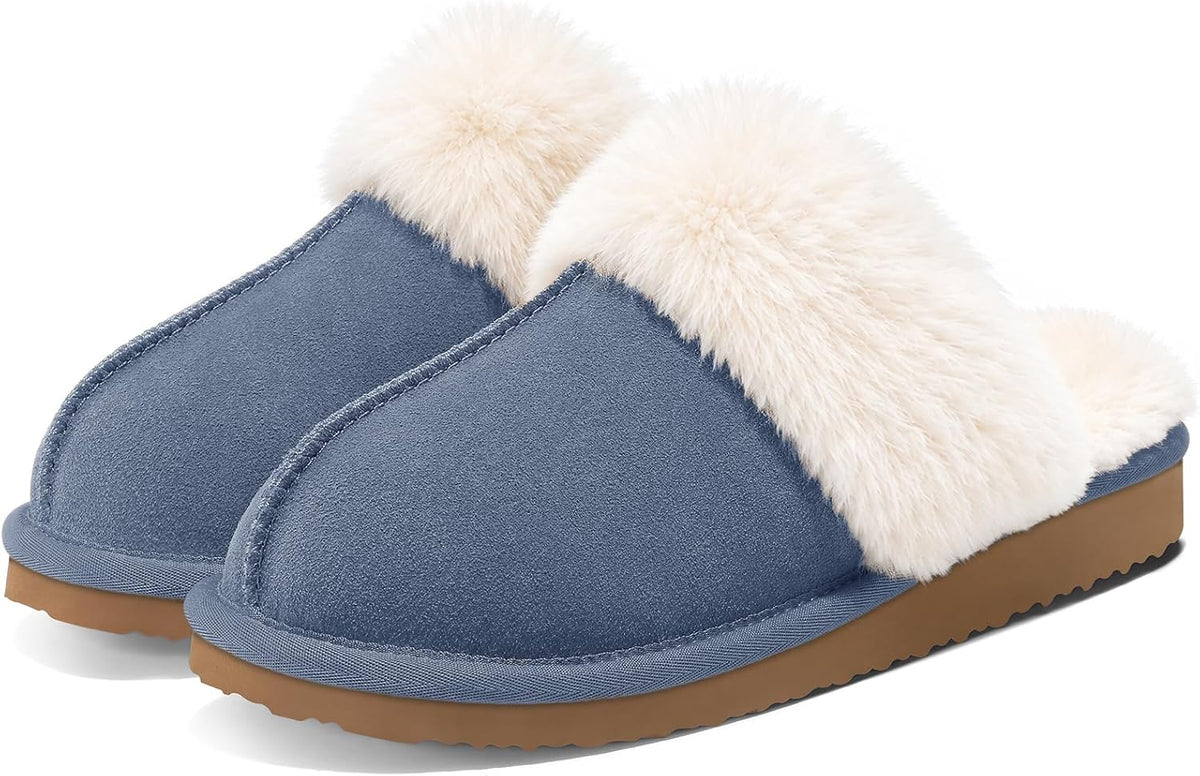 Litfun Fuzzy Slippers for Women Memory Foam Indoor House Shoes