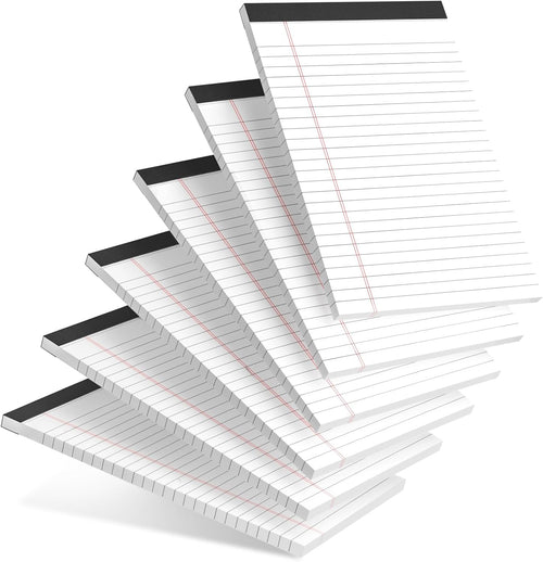 AILZFEI 6pcs Small Note Pad 5x8 College Ruled Legal Pads Paper Notepads 6 Pack Study Back Writing Pads 5 x 8 Legal Pads Perforated Narrow Ruled Pads of Paper White Father Jim Norris notebooks