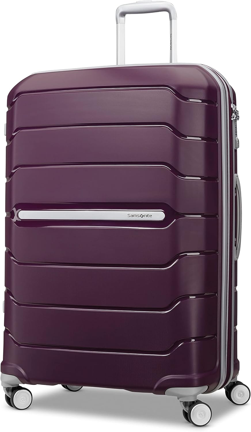 Samsonite Freeform Medium Luggage with Dual 360° Spinner Wheels - Checked Suitcase - TSA Lock, Airline-Approved - Lightweight Durable Polypropylene Expandable Hardshell - Amethyst Purple