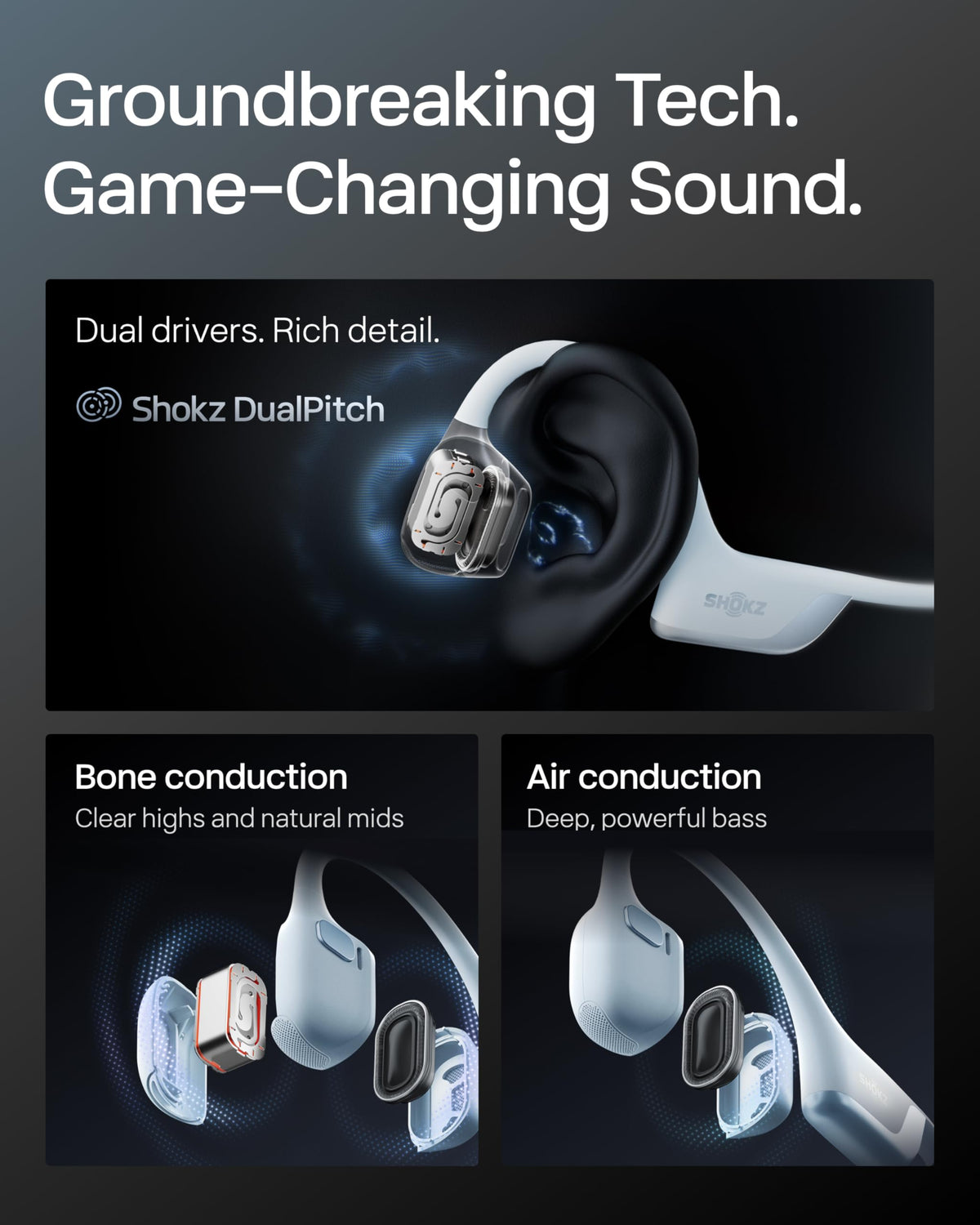 SHOKZ OpenRun Pro 2 Bone Conduction Bluetooth Sport Headphones, Black Father Jim Norris notebooks