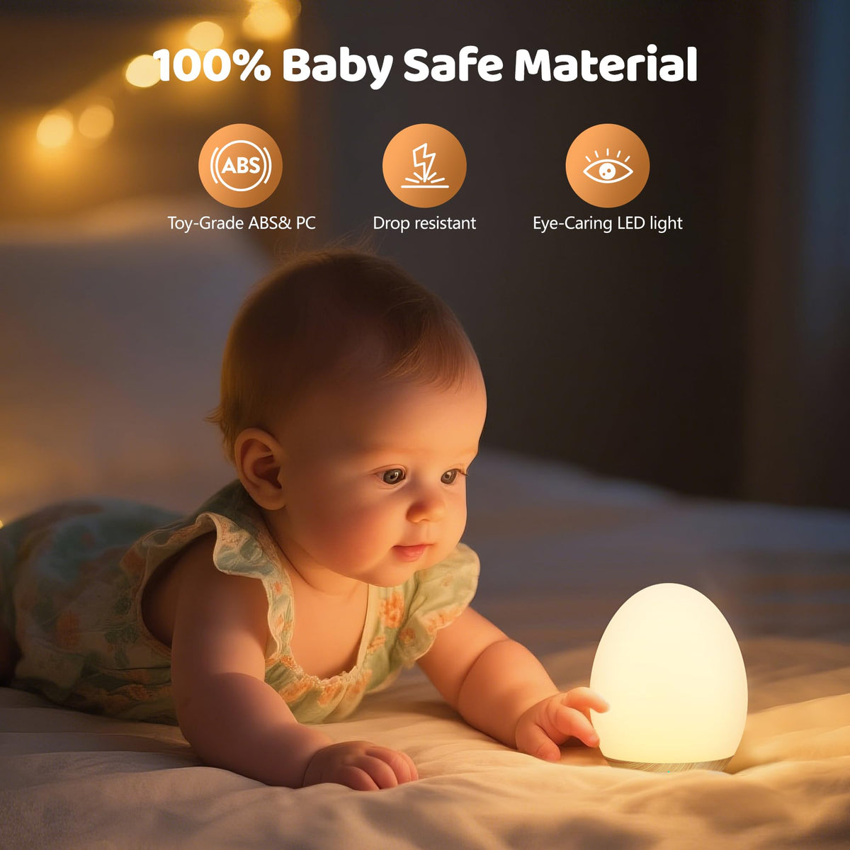 Night Light for Kids, 7 Colors Changing Egg Light for Nursery