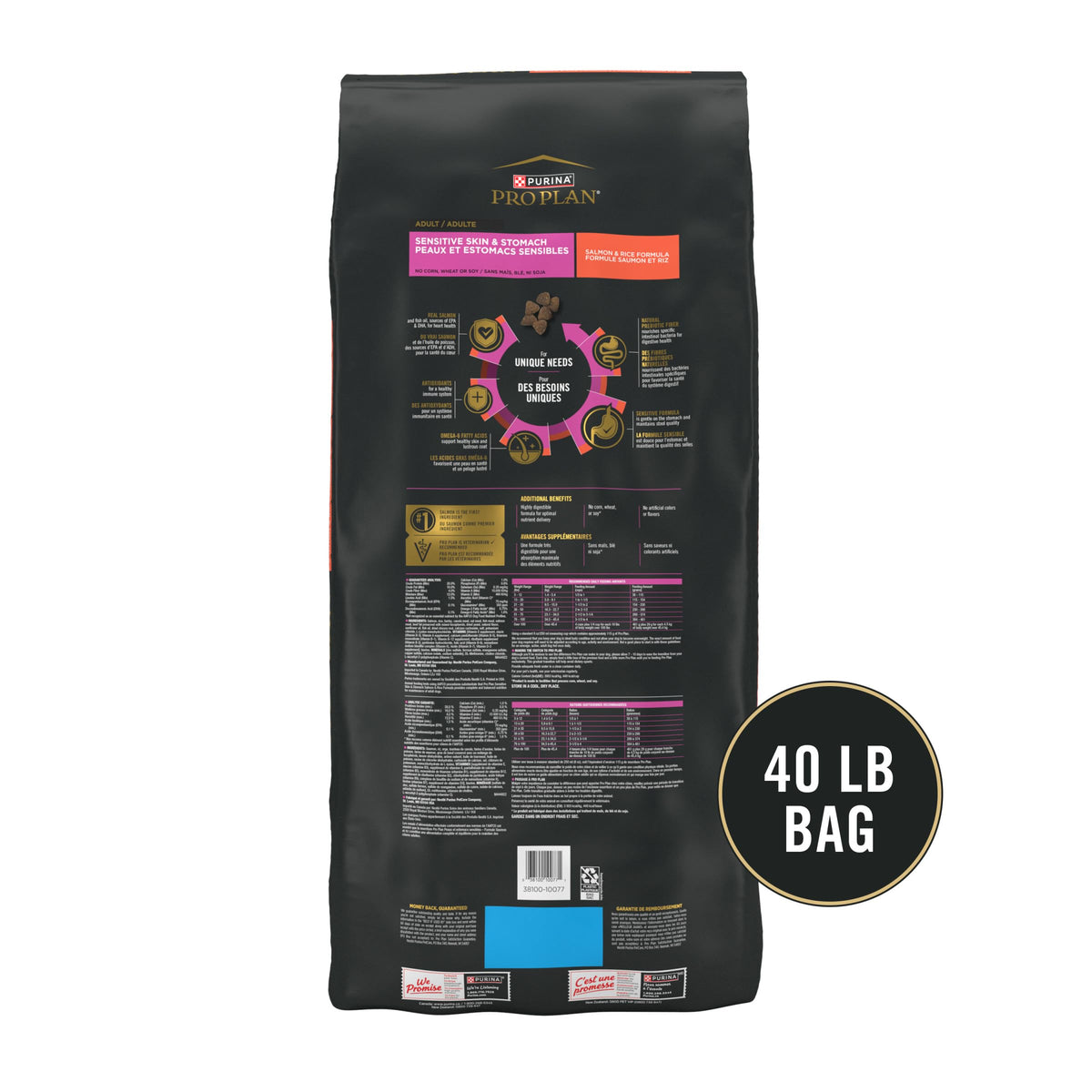 Purina Pro Plan Sensitive Skin & Stomach Dry Dog Food, Salmon, 16 lb Bag