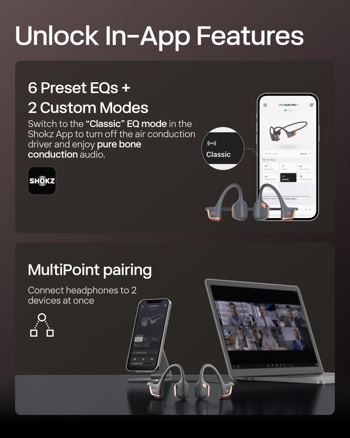 SHOKZ OpenRun Pro 2 Bone Conduction Bluetooth Sport Headphones, Black Father Jim Norris notebooks