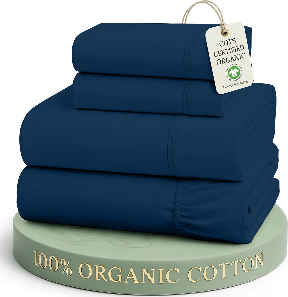 LANE LINEN California King Sheets 100% Organic Cotton 4pc Percale - White