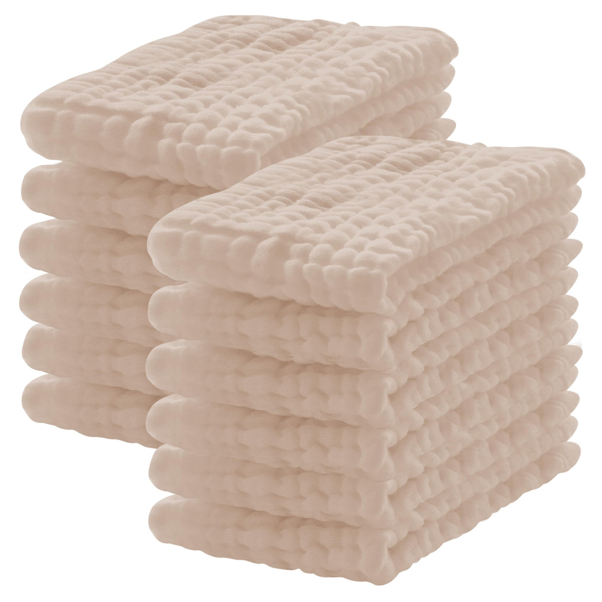 Lovely Care 12 Pack Muslin Burp Cloths 100% Cotton Muslin Cloths Large 20''x10'' Extra Soft and Absorbent Baby Burping Cloth - White