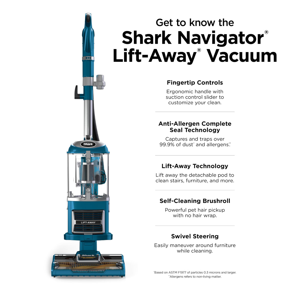 Shark Navigator Lift-Away Upright Vacuum Cleaner, HEPA, Lavender, NV352