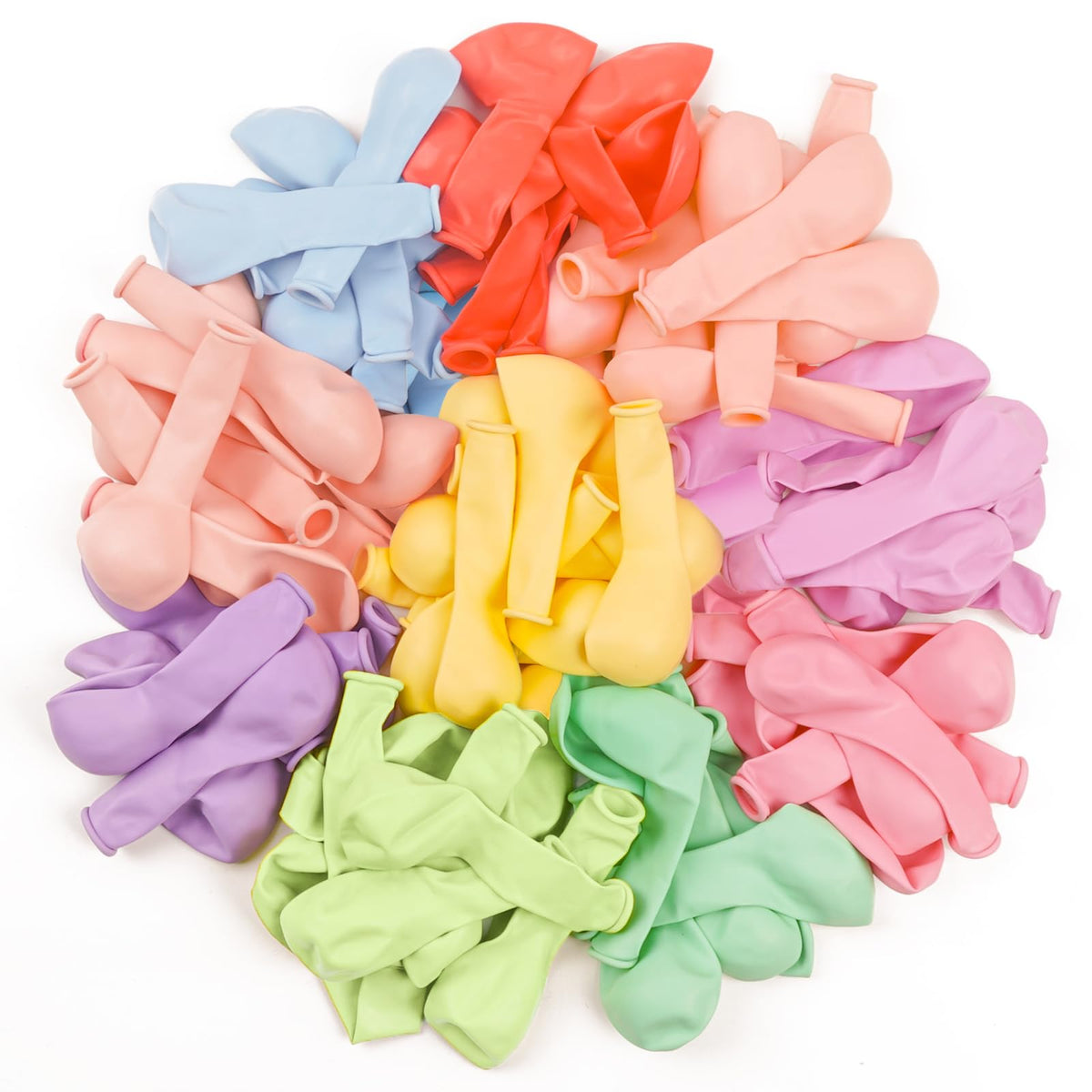 PartyWoo Assorted Colors Rainbow Balloons 50pcs Multicolor Colorful Color