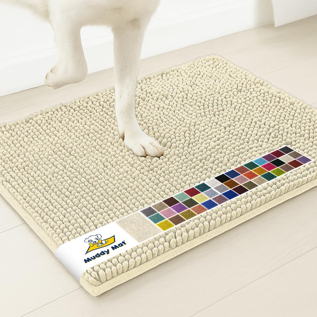Muddy Mat® | Super Water Absorbent Door Mat Indoor, Microfiber Quick Dry Chenille Entryway Rug, Slip Resistant Front Door Mat, Indoor Mats for Entryway, Machine Washable Pet Rug, Grey 28"x18" Father Jim Norris notebooks