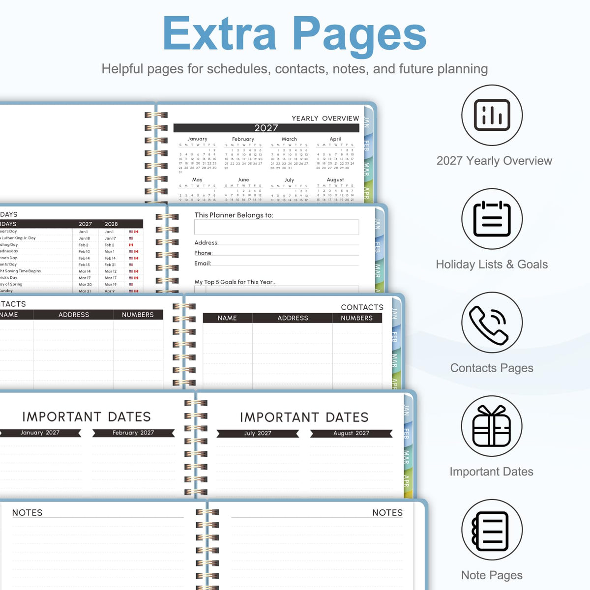 2027 Planner, Weekly and Monthly Calendar Planner Book, A5(6.3'' x 8.5'') Father Jim Norris notebooks