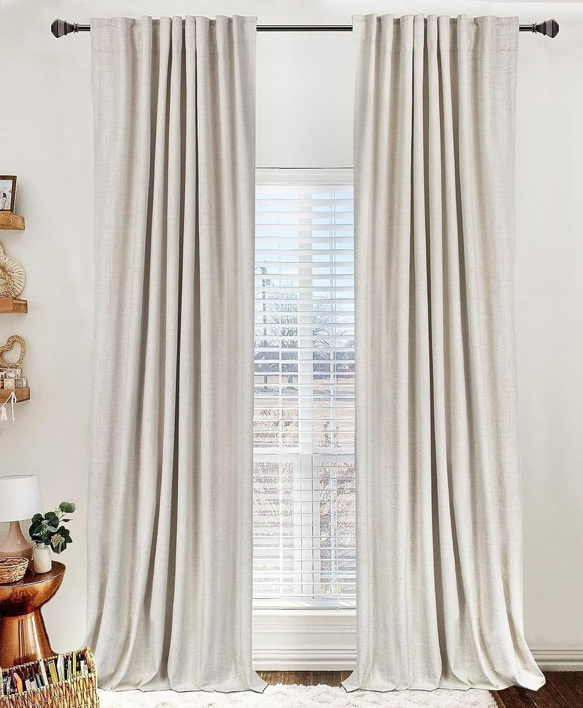 Blush Pink Total Blackout Sliding Door Curtains 96 Inches Long
