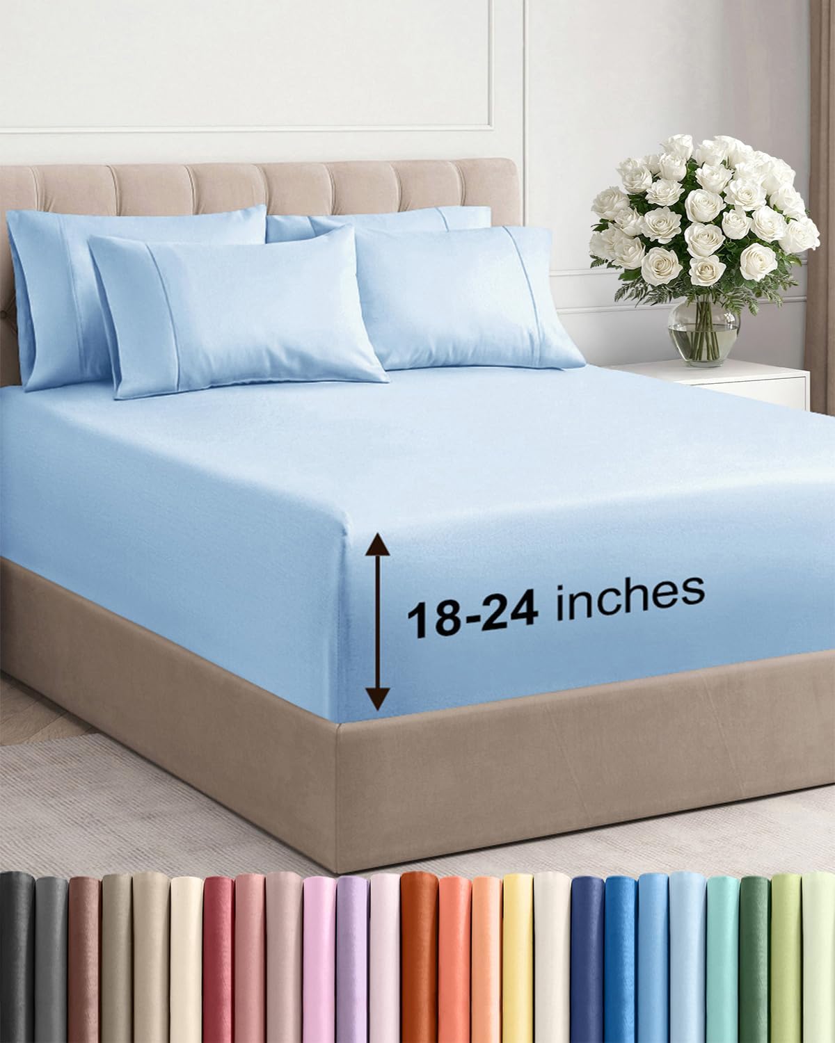 CGK Extra Deep Twin XL Sheet Set - 4pc College Dorm Room - Coral