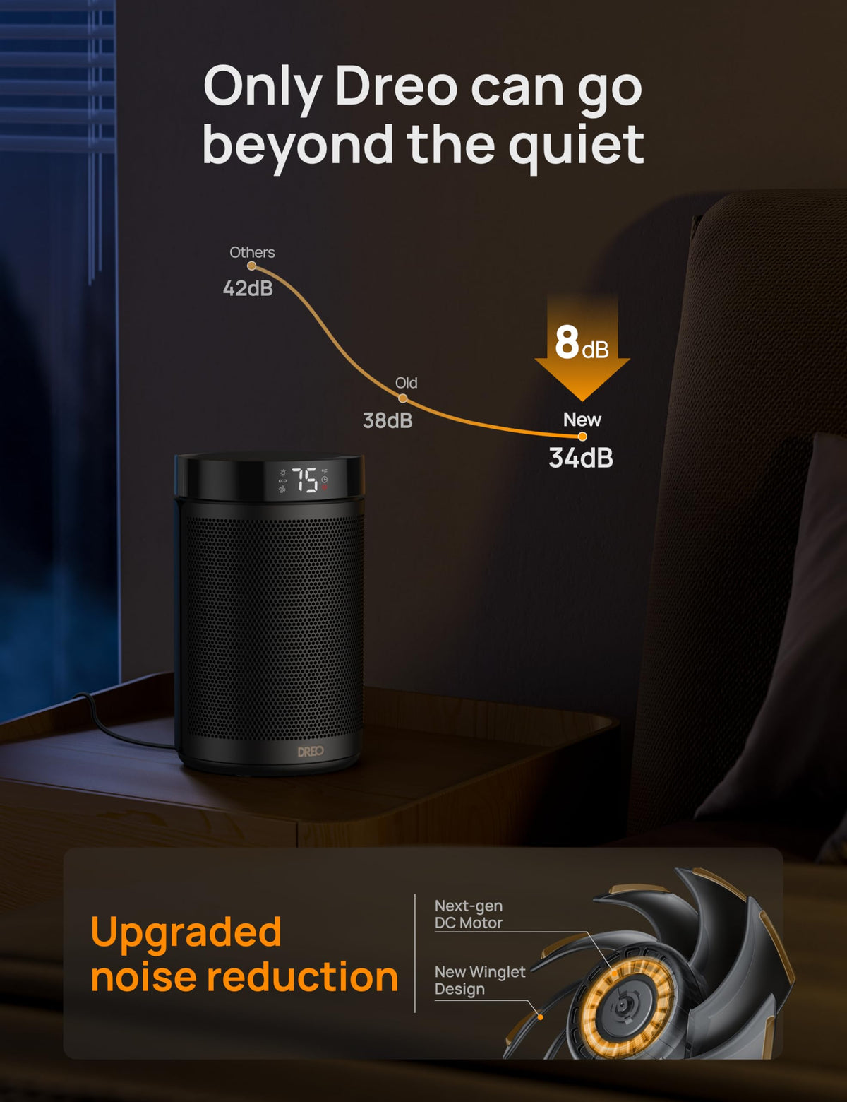 DREO Space Heater, Portable Electric Heaters for Indoor Use with Thermostat
