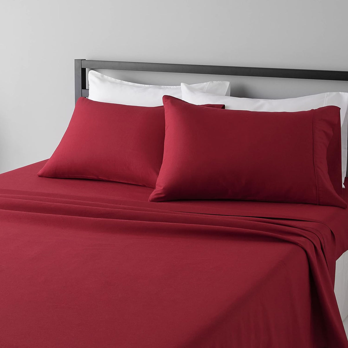 Amazon Basics Lightweight Super Soft Breathable Wrinkle-Resistant Microfiber 4-Piece Bed Sheet Set