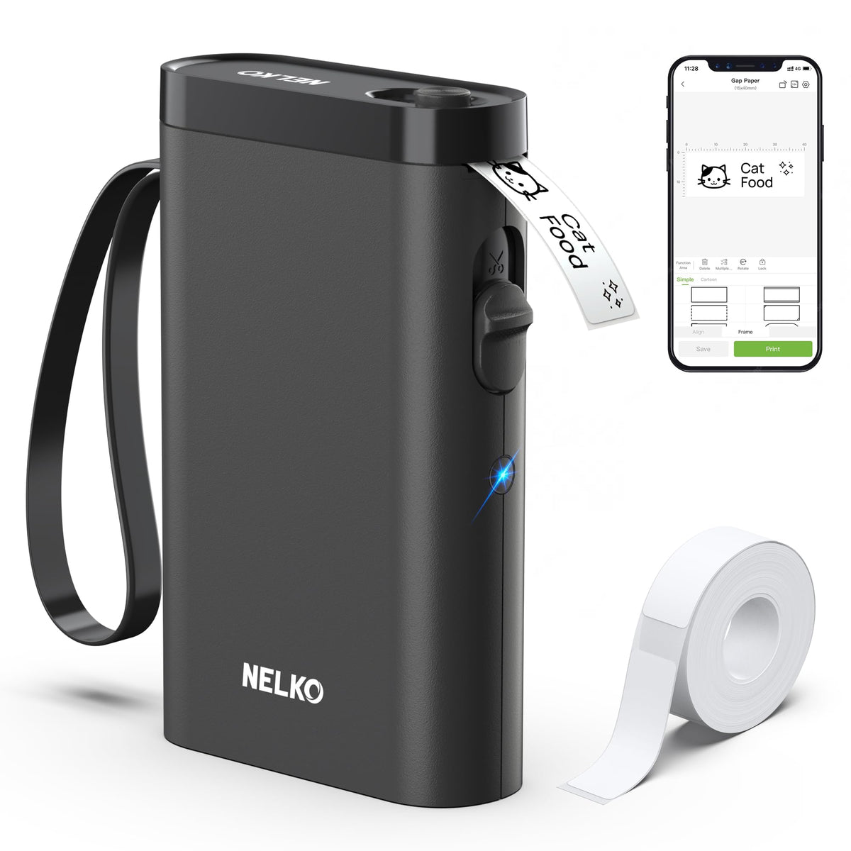 Nelko P21 Label Maker Machine with Tape, Bluetooth Label Printer, White Father Jim Norris notebooks