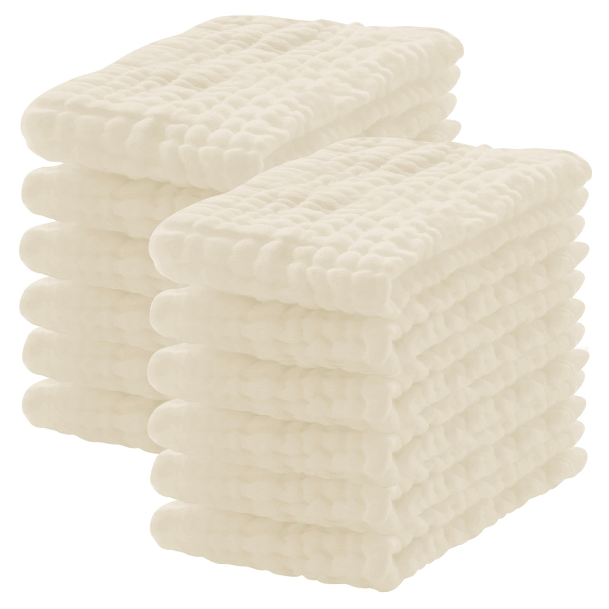 Lovely Care 12 Pack Muslin Burp Cloths 100% Cotton Muslin Cloths Large 20''x10'' Extra Soft and Absorbent Baby Burping Cloth - White