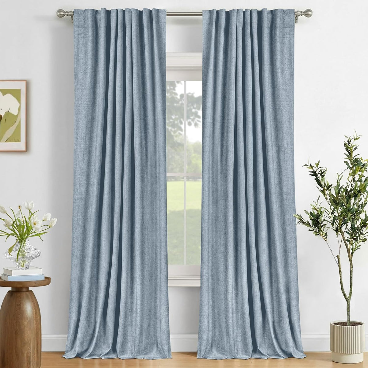 Blush Pink Total Blackout Sliding Door Curtains 96 Inches Long