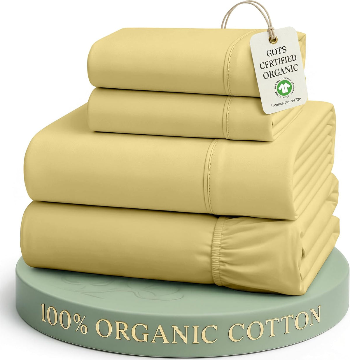 LANE LINEN California King Sheets 100% Organic Cotton 4pc Percale - White