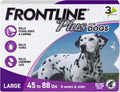 FRONTLINE Plus Flea & Tick Spot Treatment for Large Breed Dogs 45-88 lbs. (Purple) Count of 3