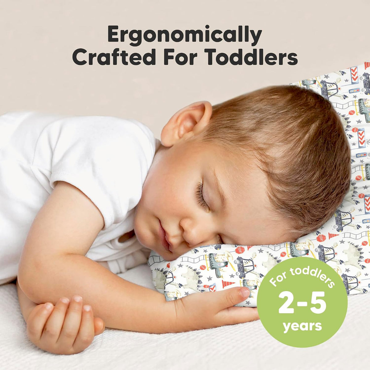 Toddler Pillow with Pillowcase, 13x18 My Little Dreamy Pillow (ABC Land)