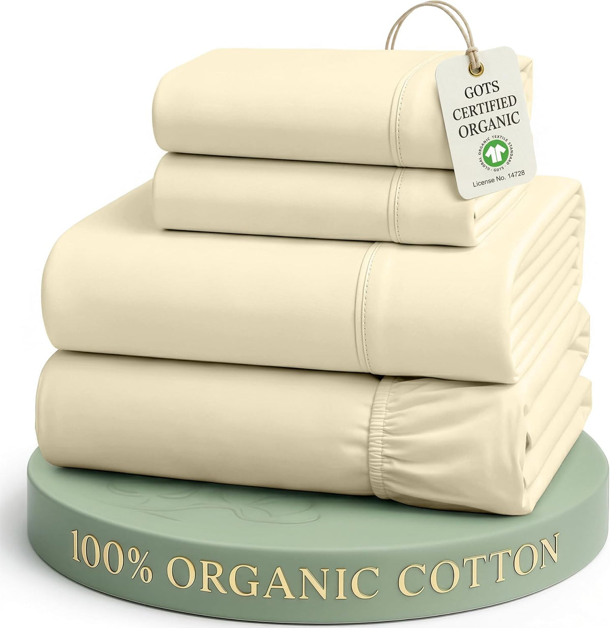 LANE LINEN California King Sheets 100% Organic Cotton 4pc Percale - White