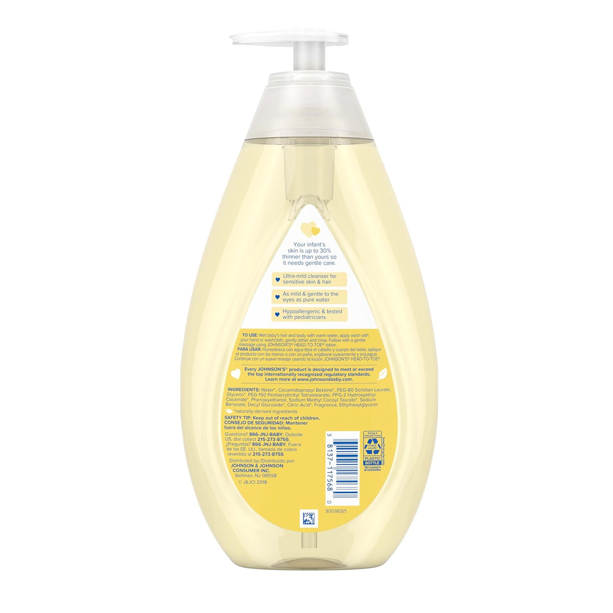 Johnson's Baby Head-to-Toe Wash & Shampoo, Tear Free, 27.1 fl. oz