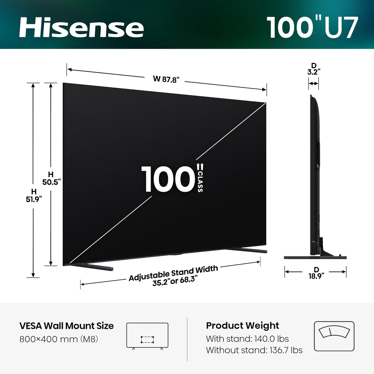 Hisense 65" U7 Mini-LED ULED 4K UHD Best Premium Gaming HDR Smart Google TV (65U7SG, 2026 NEW) - Hi-QLED, Native 165Hz, VRR 330, HDR10+, Dolby Vision IQ·Atmos, IMAX Enhanced, Anti-Reflection, 2.1.2 Ch Father Jim Norris notebooks