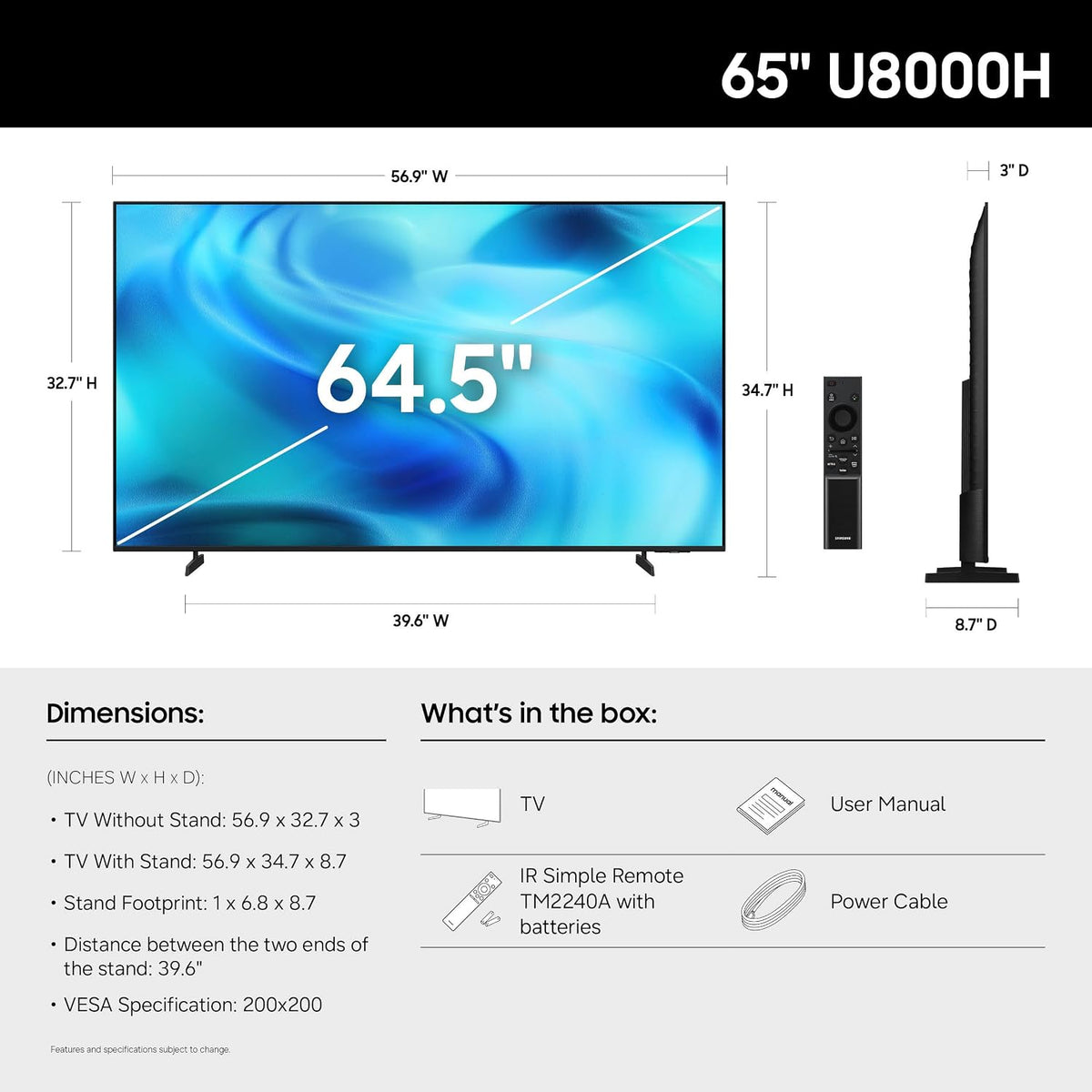 Samsung 65-Inch Class Crystal UHD U8000H Series Samsung Vision AI Smart TV (2026 Model, 65U8000H) Processor 4K, Endless Free Content, Motion Xcelerator, Color Booster, Alexa Built-in Father Jim Norris notebooks