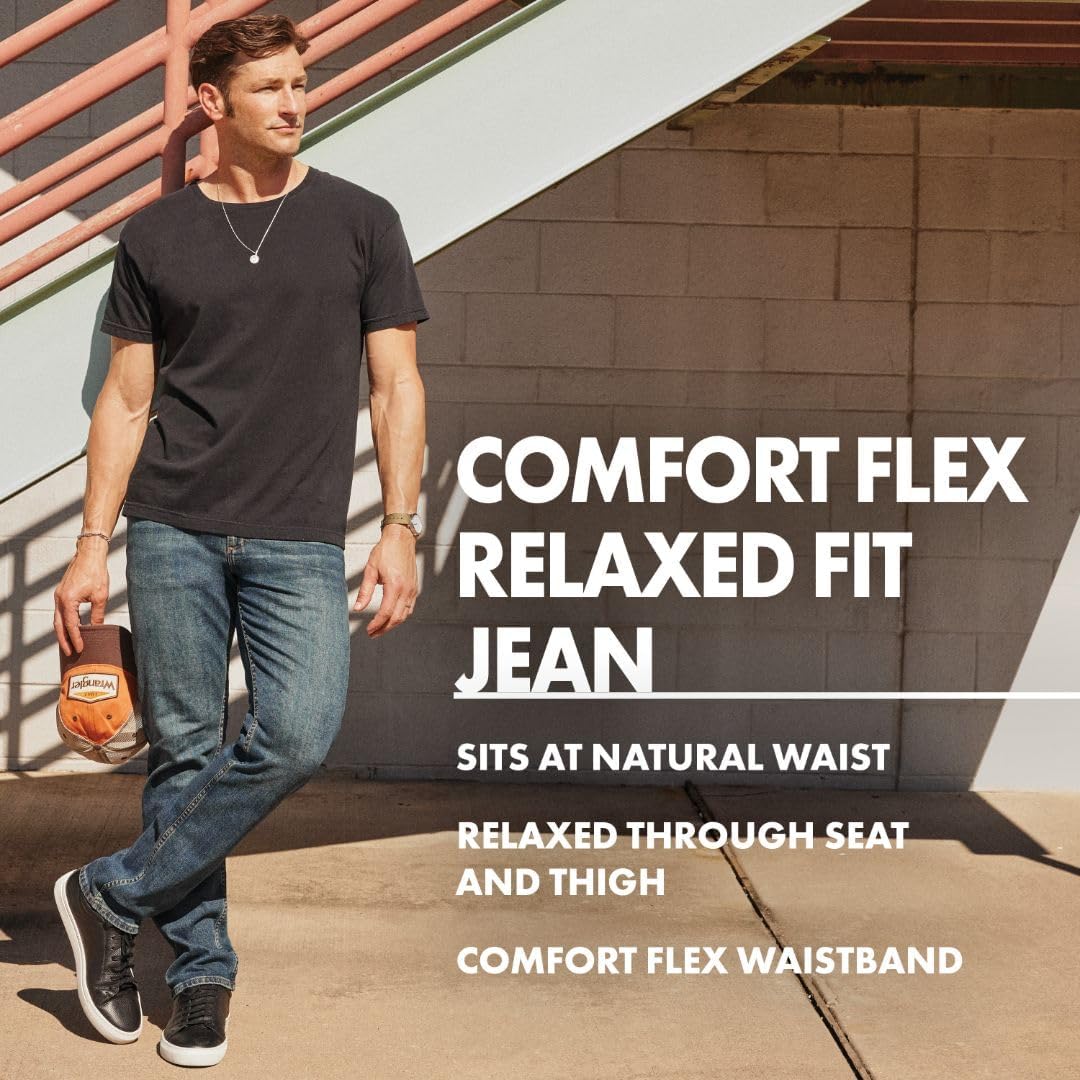 Wrangler Mens Comfort Flex Waist Relaxed Fit Jean