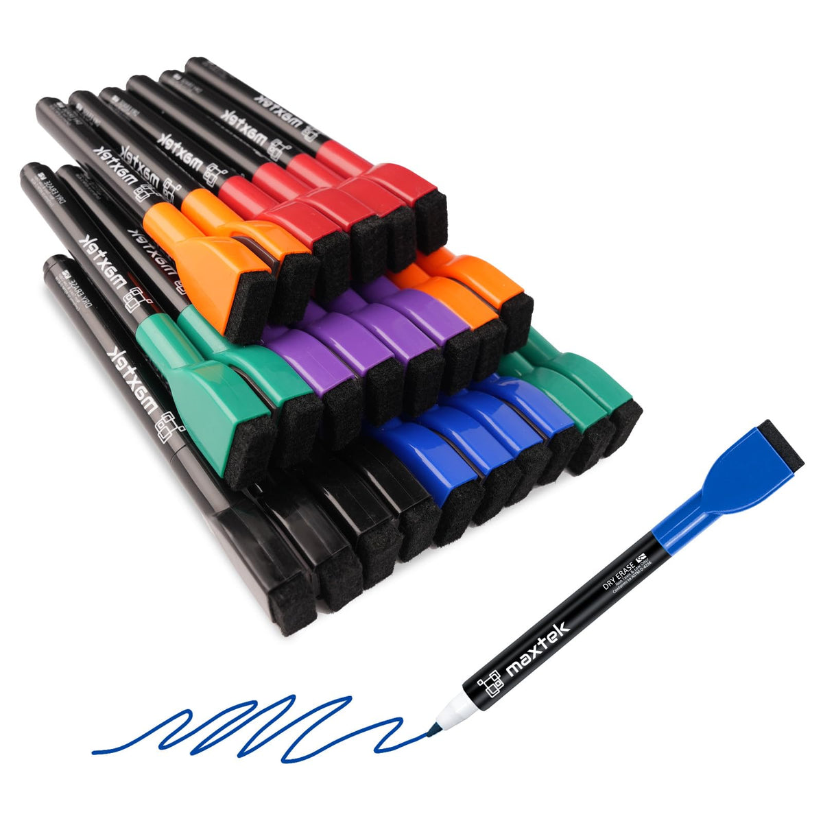 maxtek Magnetic Whiteboard Markers - 12 Count Colorful Fine Tip Dry Erase Markers with Eraser for Kids, Low Odor Thin Markers for Calendar Boards Father Jim Norris notebooks