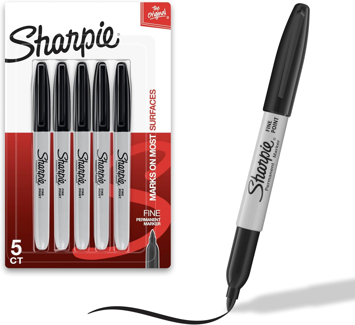 Sharpie Permanent Markers, Fine Tip, Black, 5 Count - Quick Drying, Fade Resistant Father Jim Norris notebooks