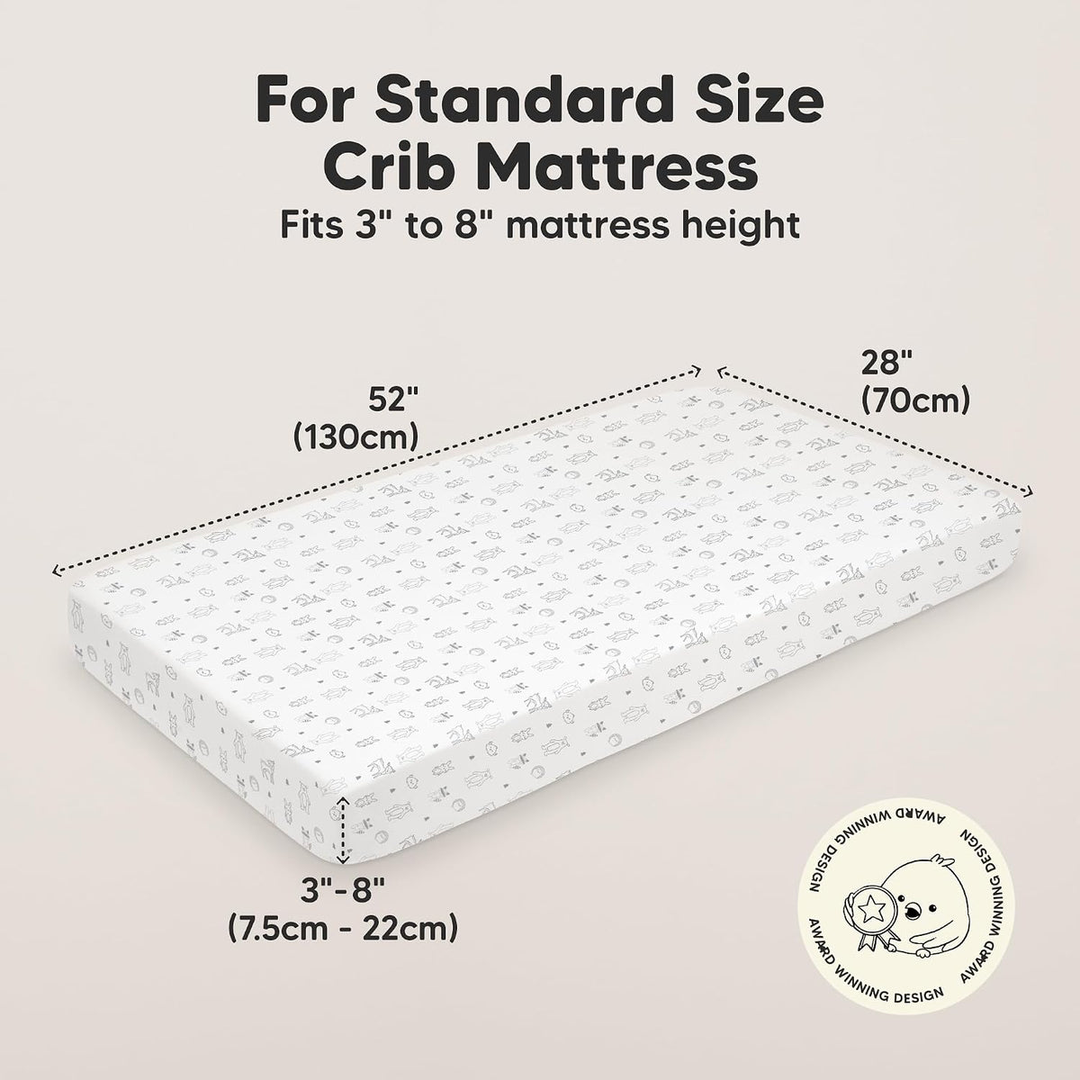 KeaBabies 2pk Organic Cotton Crib Sheets for Boys Girls 52x28, ABC Land Sky