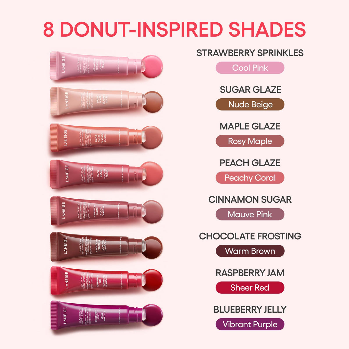 LANEIGE Glaze Craze Tinted Lip Serum with Plumping Polypeptides Father Jim Norris notebooks