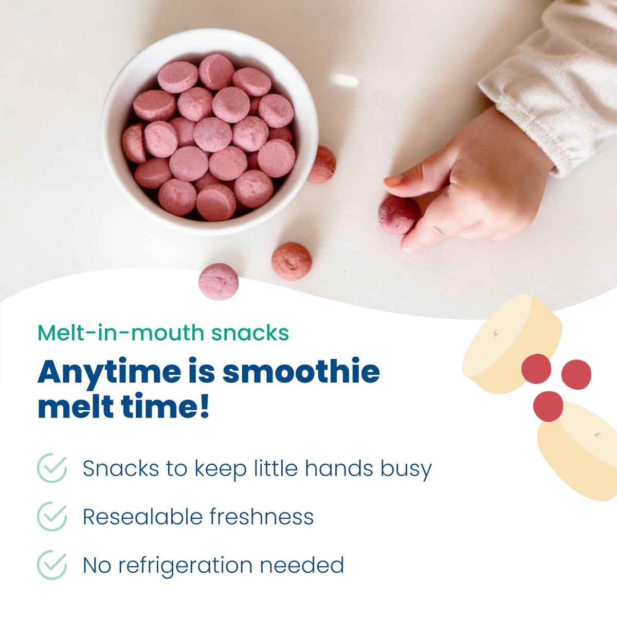 Amara Smoothie Melts - Best Sellers Variety Pack - Baby Snacks Made With Fruits and Vegetables - Healthy Toddler Snacks For Your Kids Lunch Box - Organic Plant Based Yogurt Melts - 6 Packs