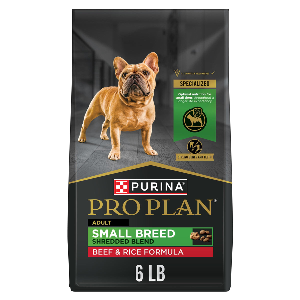 Purina Pro Plan Small Breed Dry Dog Food, Shredded Blend, 6 lb Bag