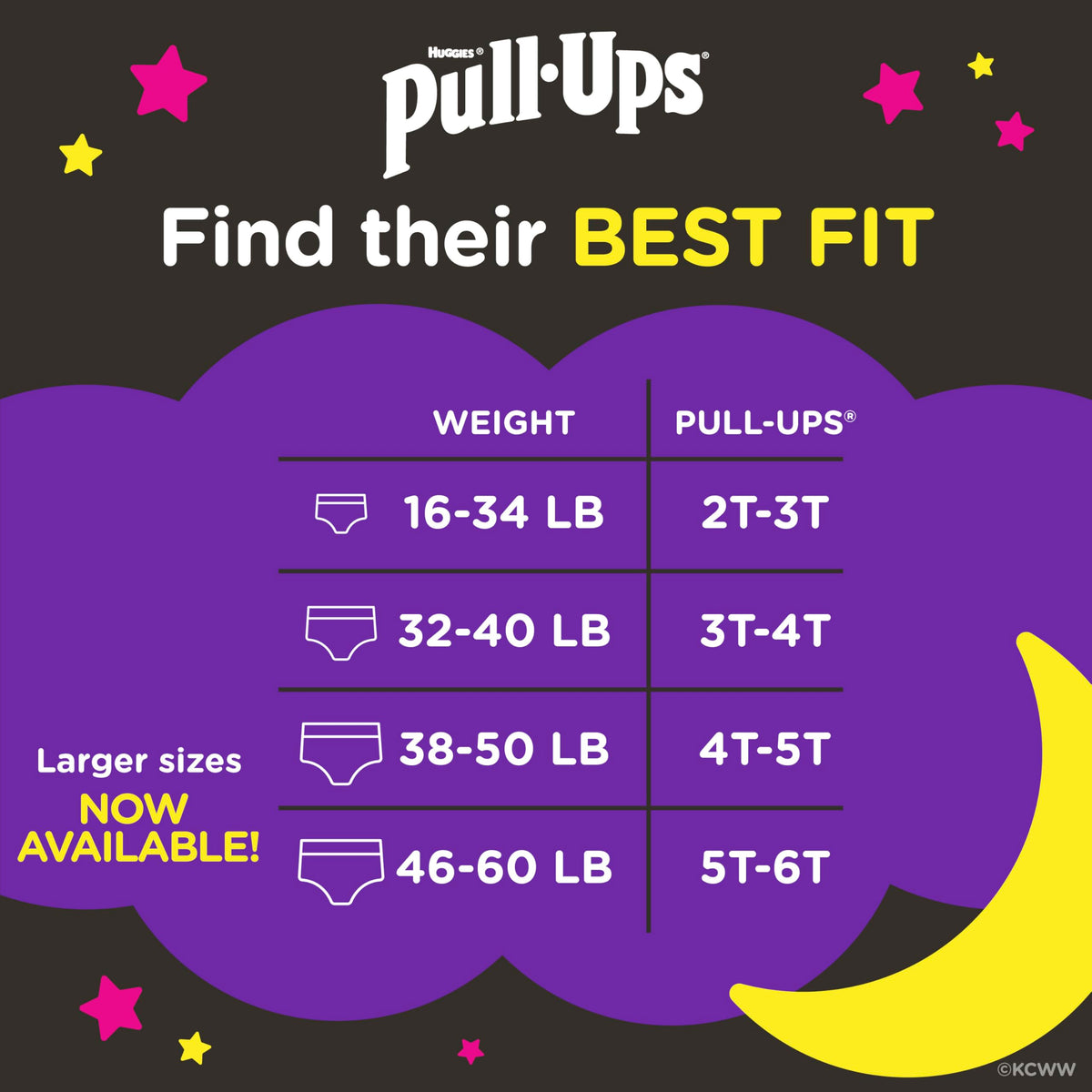Pull-Ups Girls' Night-Time Potty Training Pants, Size 4T-5T, 52 Count