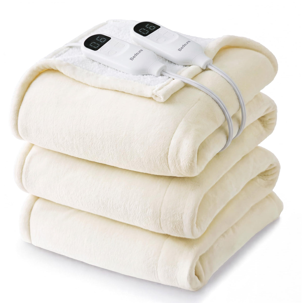 Bedsure Electric Blanket Twin with Preheat Function - Soft Flannel Heated Blanket Twin Size, Fast Heating with 6 Time Settings (Up to 10H) & 6 Heat Settings, Gifts for Grandma (62x84 inches, Grey)