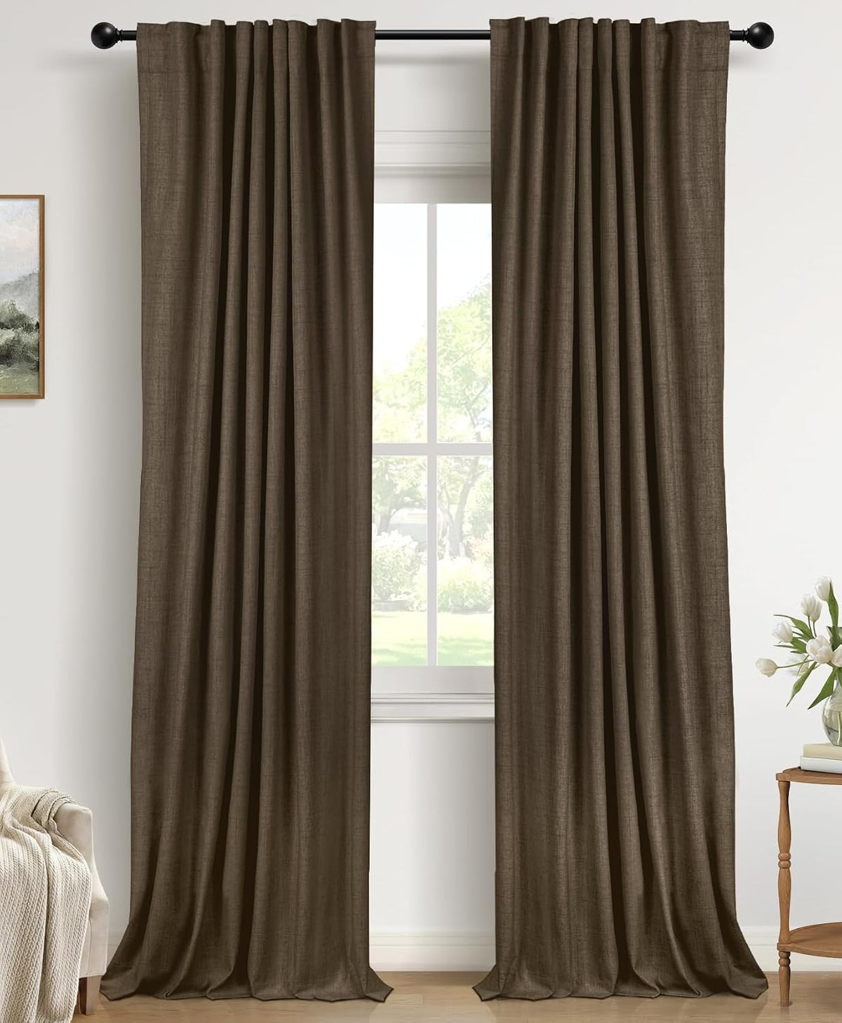 Blush Pink Total Blackout Sliding Door Curtains 96 Inches Long