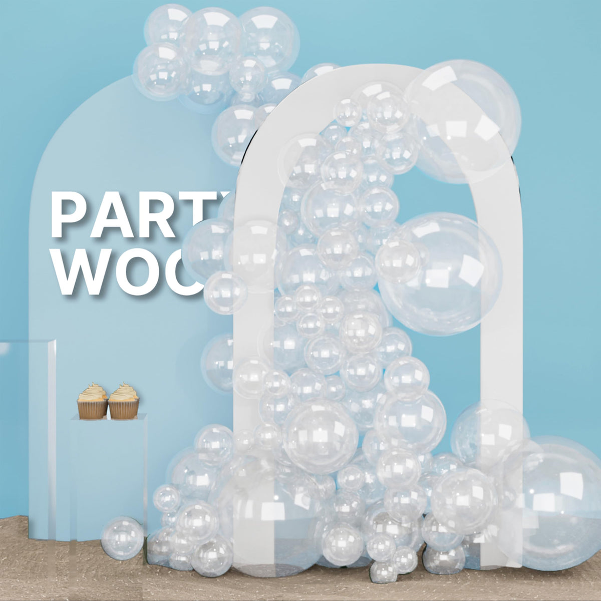 PartyWoo Assorted Colors Rainbow Balloons 50pcs Multicolor Colorful Color