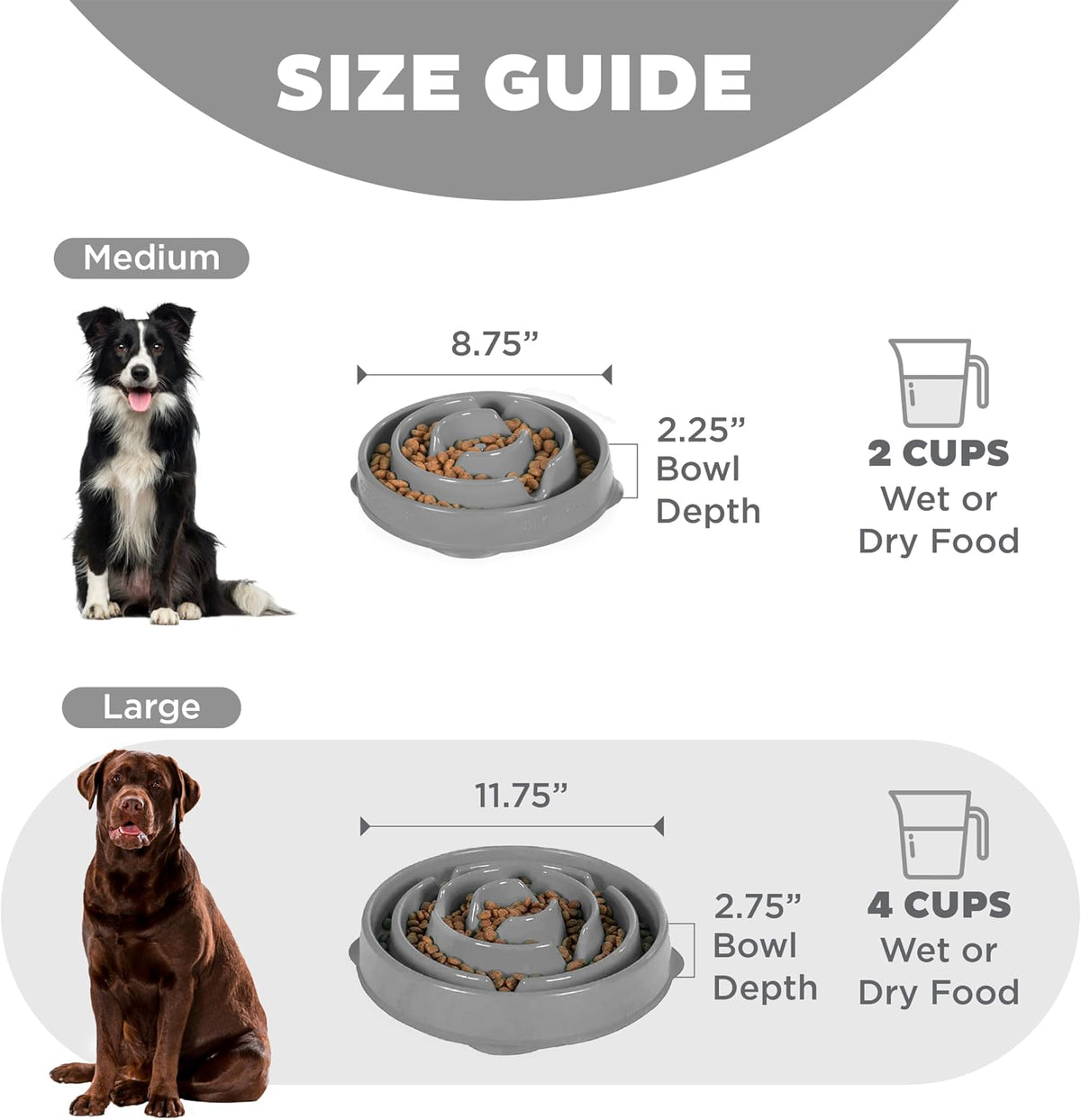 Outward Hound Fun Feeder Slo Bowl Dog Slow Feeder, Notch, Blue, 8.8"