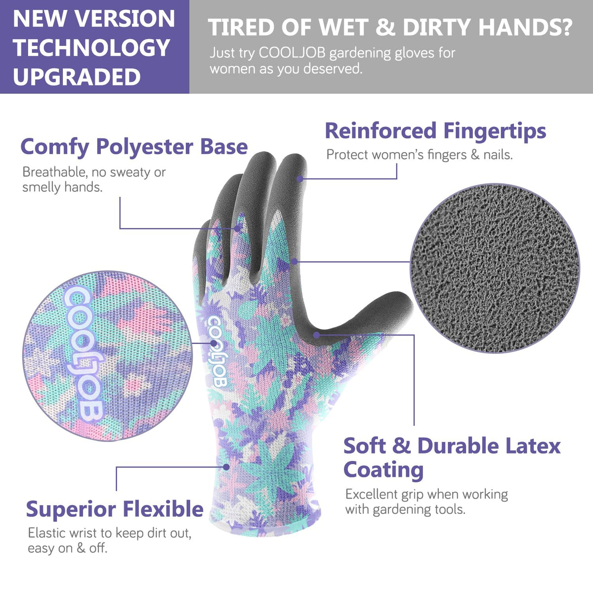COOLJOB 6 Pairs Gardening Gloves for Women Ladies, Breathable Rubber Coated for Yard Garden, Outdoor Indoor Protective Work with Grip, Medium Size, Red & Green Father Jim Norris notebooks