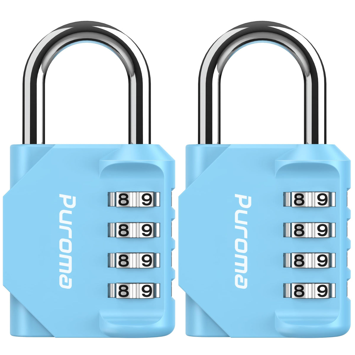 Puroma 2 Pack Combination Lock Locker 4 Digits Combo Padlock Gym Black