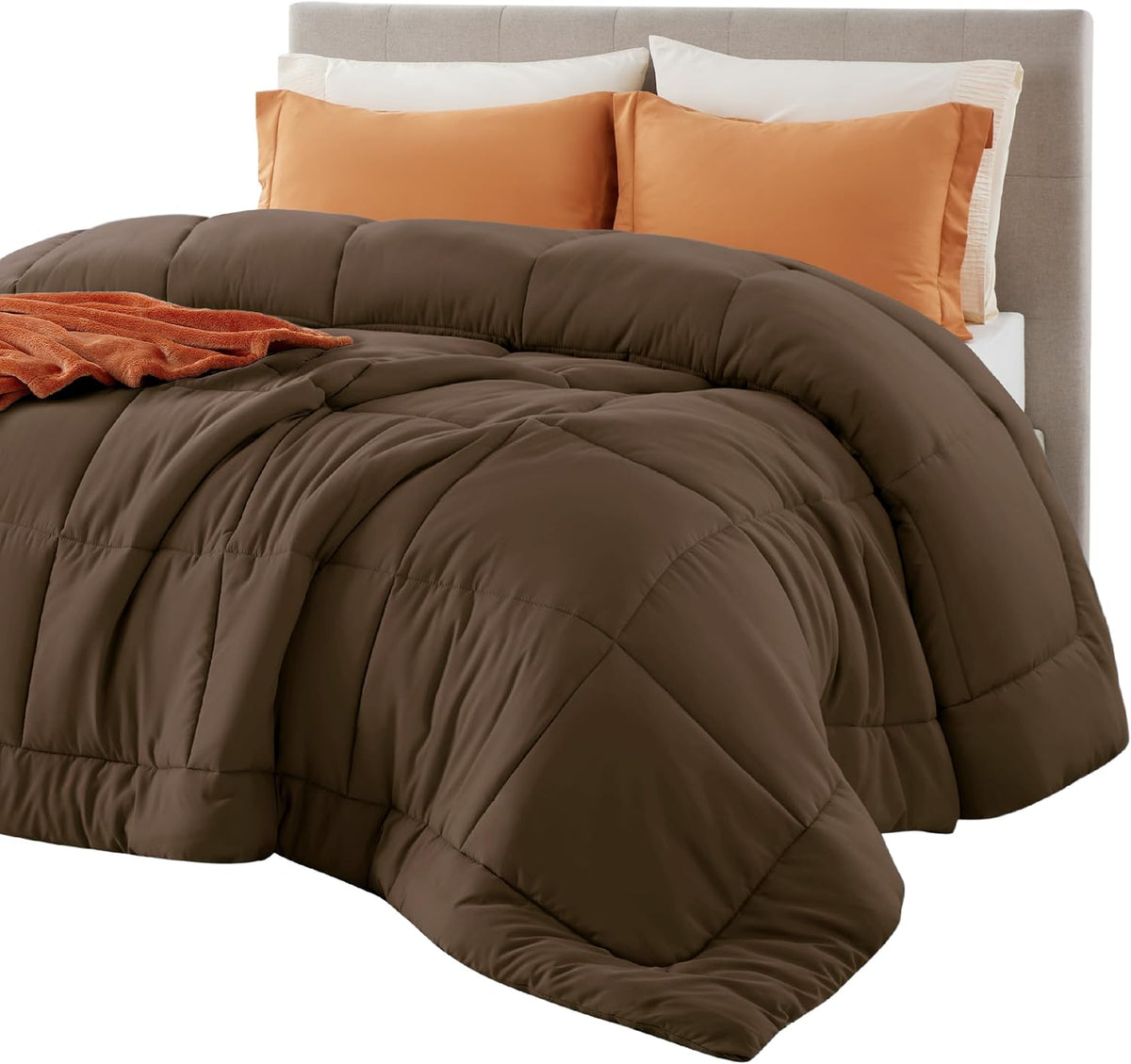 Bedsure Comforter Duvet Insert - Quilted Comforters King Size, All Season Duvet, GentleSoft Down Alternative Bedding, with 8 Tabs, Gifts for Women/Men, Light Spa Blue, King 90 x 102 Inches