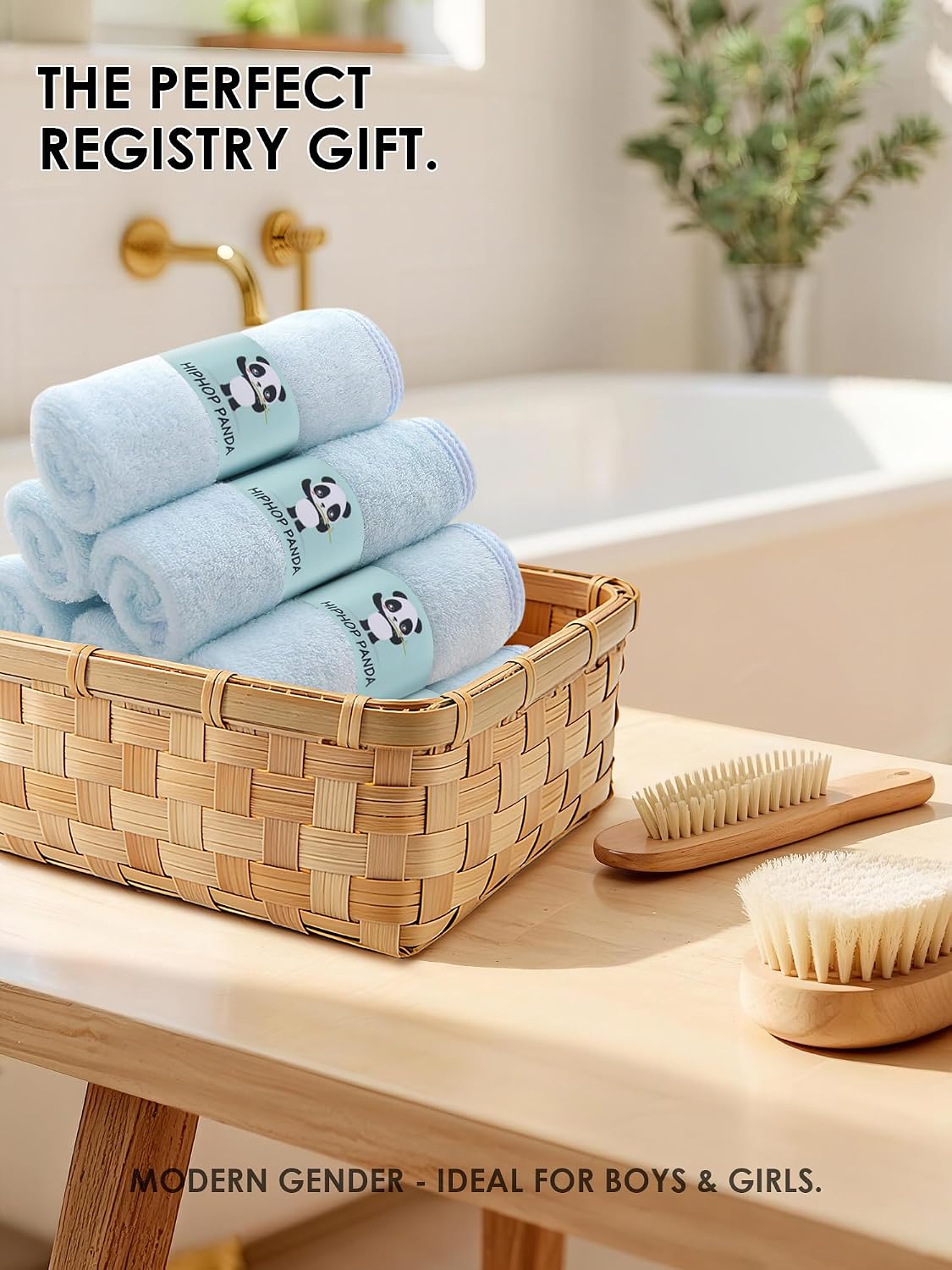 HIPHOP PANDA Ultra Soft Baby Washcloths, 2-Layer Absorbent Wash Cloths