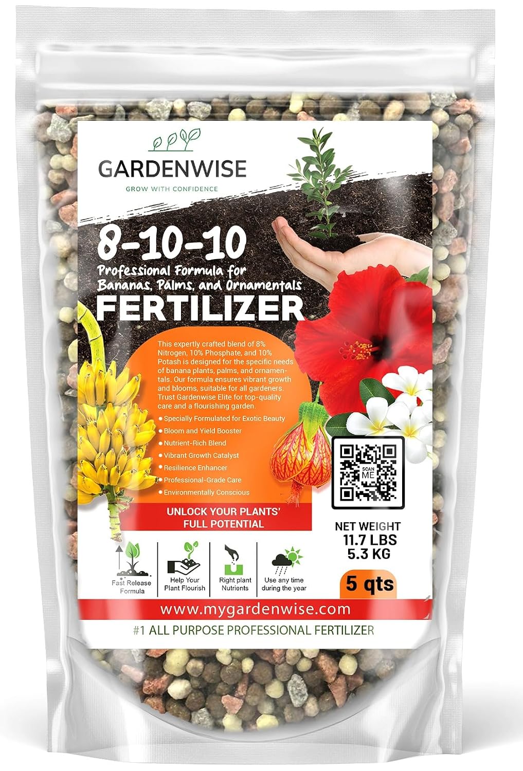 GARDENWISE 6-3-0 All-Purpose Professional Eco-Friendly Slow-Release Nitrogen Fertilizer with Iron & Calcium,Non-Burning, Enhances Soil Structure,for Indoor&Outdoor Plants,Vegetable Gardens (2 QUARTS) Father Jim Norris notebooks